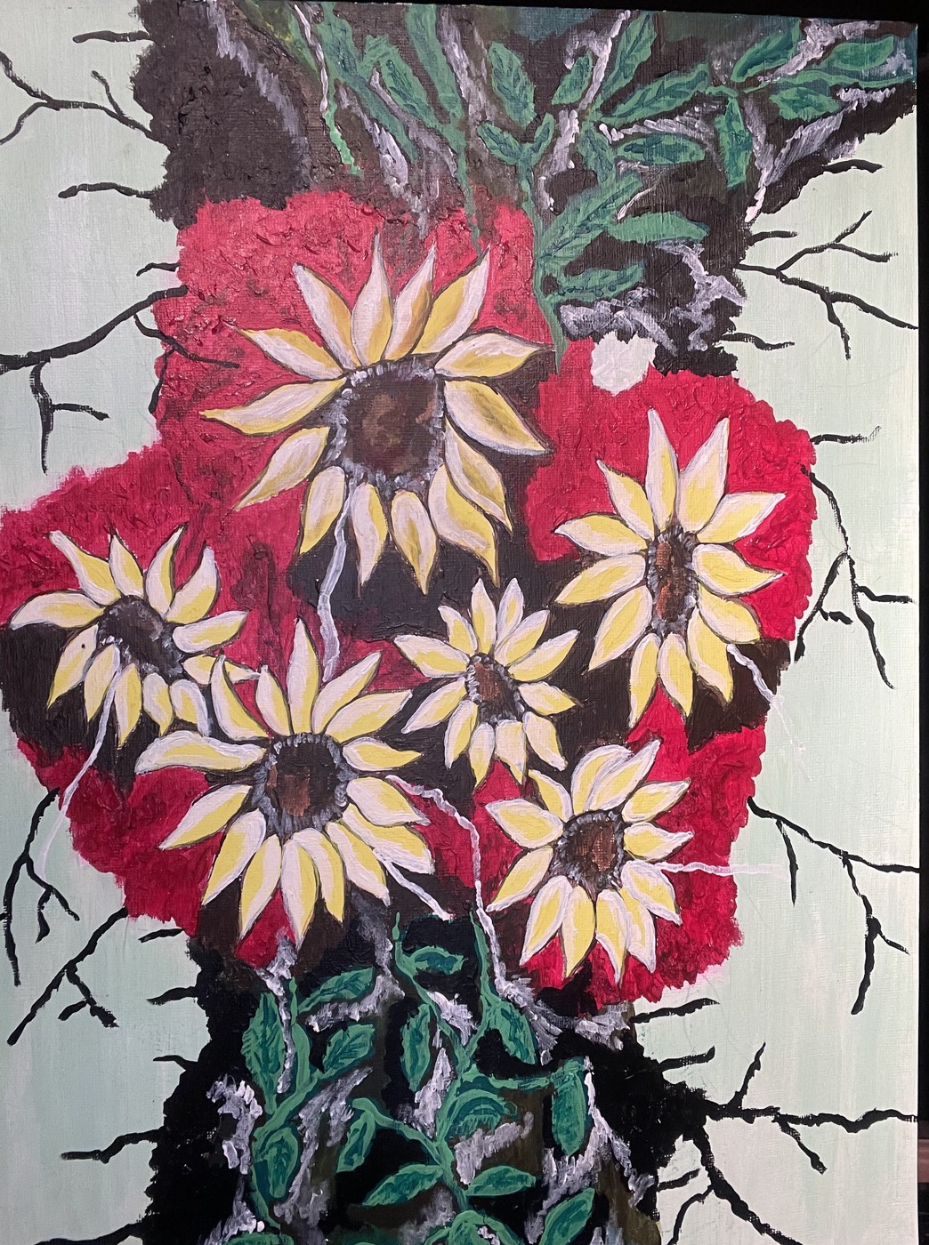 Sunflowers and Roses
